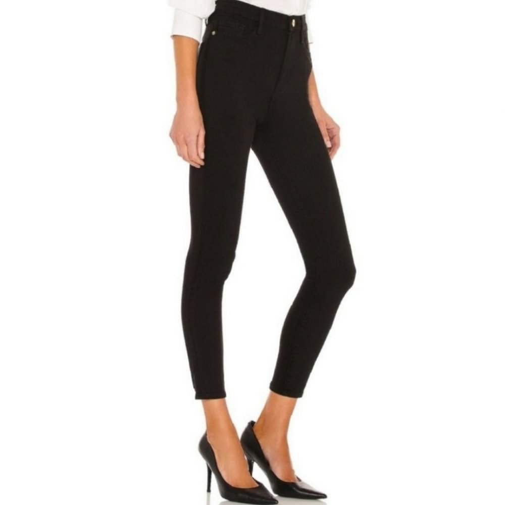 FRAME | Ali High Rise Cigarette Skinny Jeans in Black (Size 31) - Picture 1 of 10
